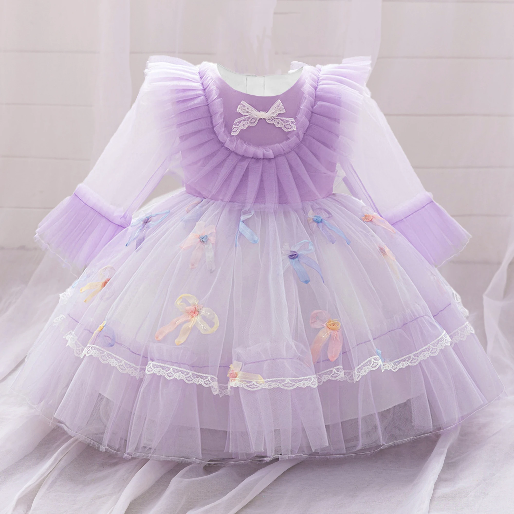 Long Sleeve Bow Baby Girls Party Dress Toddler Wedding Bridesmaids Tulle 1st Birthday Princess Dresses Baptism Evening Prom Gown
Long Sleeve Bow Baby Girls Party Dress Toddler Wedding Bridesmaids Tulle 1st Birthday Princess Dresses Baptism Evening Prom Gown