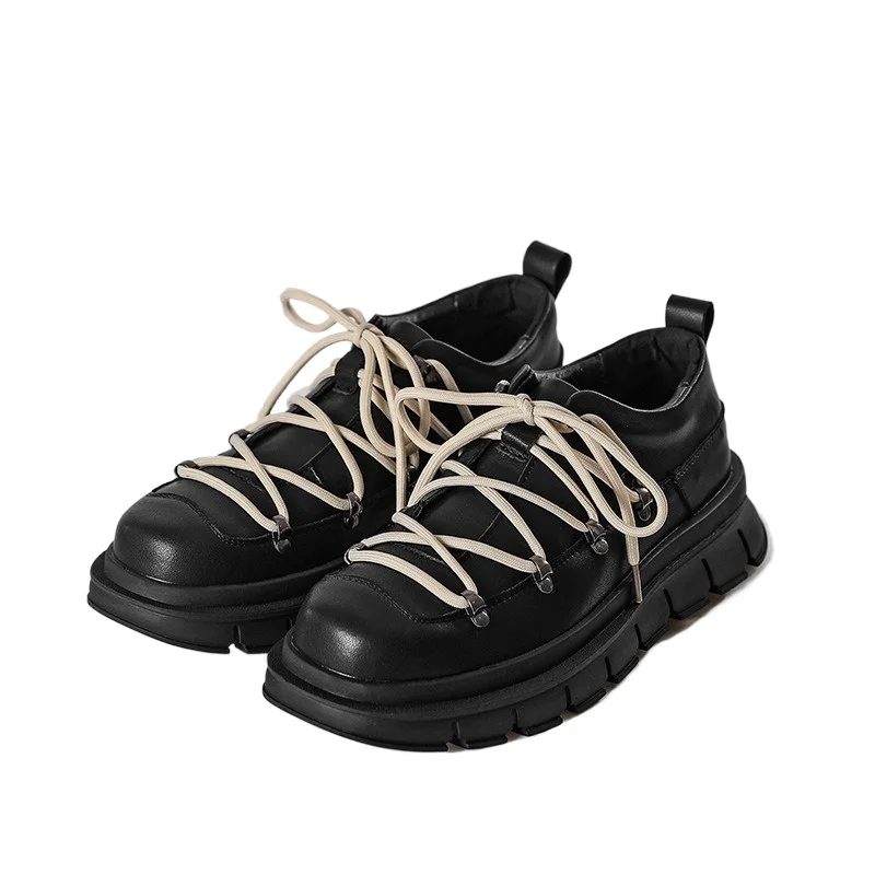 Luxury Designer Shoes Men's Casual Lace Up Platform Leather Shoes Male British Style Thick Sole Black Outdoor Hiking Oxfords
Luxury Designer Shoes Men's Casual Lace Up Platform Leather Shoes Male British Style Thick Sole Black Outdoor Hiking Oxfords