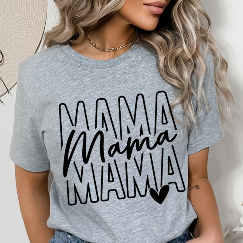 Women's T-shirt Mama Vintage Letter T Shirts Round Neck Casual Short Sleeve Streetwear Female Fashion Mom Life Daily Tops
Women's T-shirt Mama Vintage Letter T Shirts Round Neck Casual Short Sleeve Streetwear Female Fashion Mom Life Daily Tops