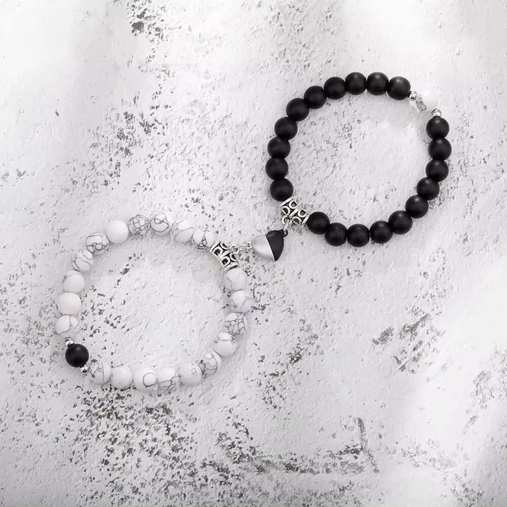 Gifts 2024 New 2pcs/Set Couple Bracelets Natural Stone Beads Heart Shaped Distance Magnet Attraction Bracelet for Lovers Jewelry
Gifts 2024 New 2pcs/Set Couple Bracelets Natural Stone Beads Heart Shaped Distance Magnet Attraction Bracelet for Lovers Jewelry