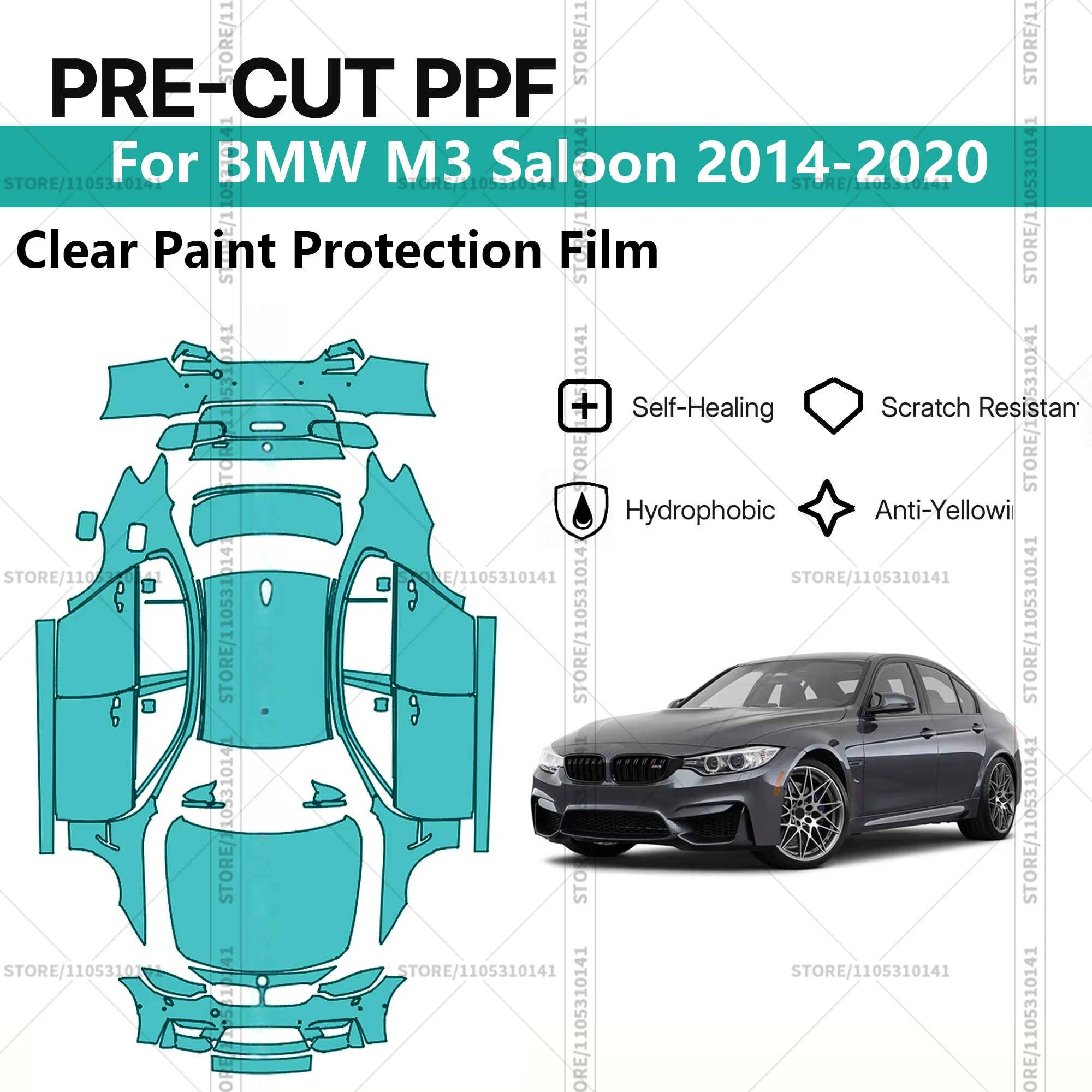 For BMW M3 Saloon 2014-2020 Pre-Cut Paint Protection Film PPF Transparent Car Film Professional Automotive PPF Full Vehicle
For BMW M3 Saloon 2014-2020 Pre-Cut Paint Protection Film PPF Transparent Car Film Professional Automotive PPF Full Vehicle