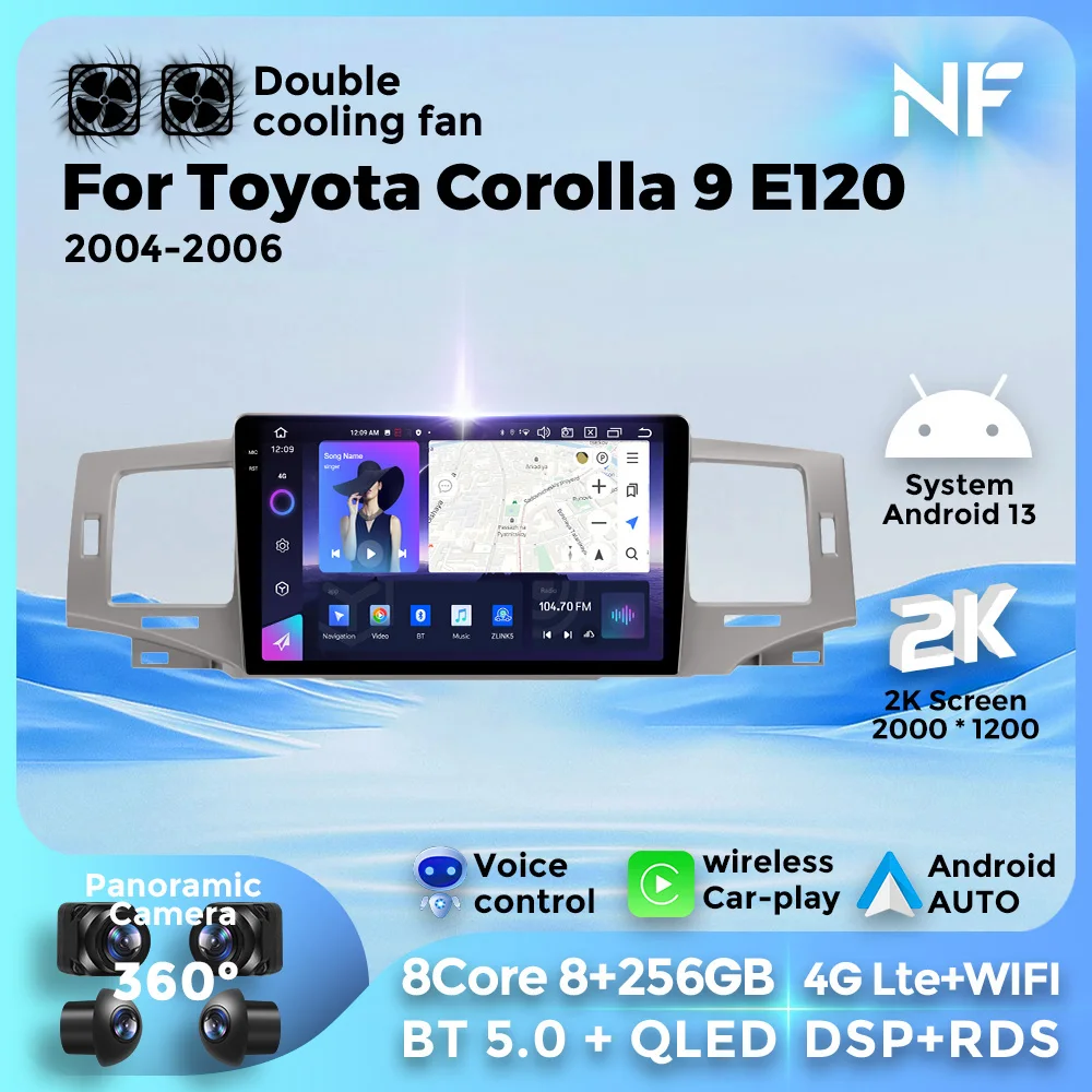 Android 13 Car Radio For Toyota Corolla 9 E120 2004-2006 Multimedia Player Wireless Carplay Auto Navigation GPS 8 Core BT5.0 DSP
Android 13 Car Radio For Toyota Corolla 9 E120 2004-2006 Multimedia Player Wireless Carplay Auto Navigation GPS 8 Core BT5.0 DSP