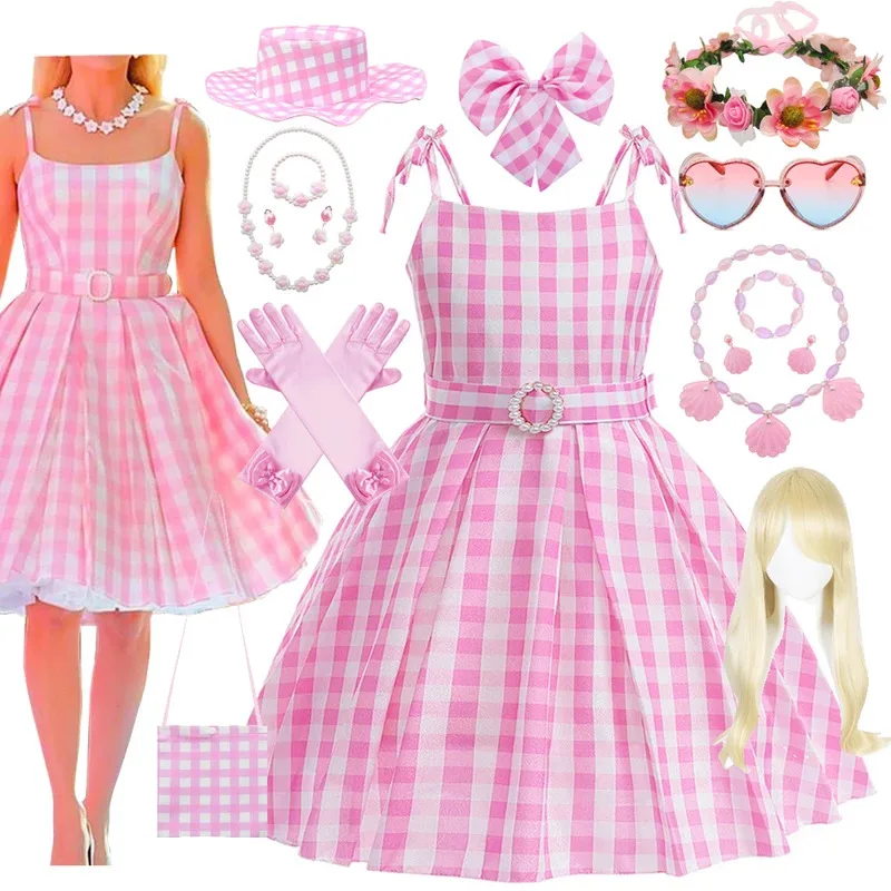 Kids Barbi Princess Dress Children Summer Halloween Elegant Fantasy Baby Wedding Pink Plaid Costume Cosplay Party Clothes 2-10T
Kids Barbi Princess Dress Children Summer Halloween Elegant Fantasy Baby Wedding Pink Plaid Costume Cosplay Party Clothes 2-10T