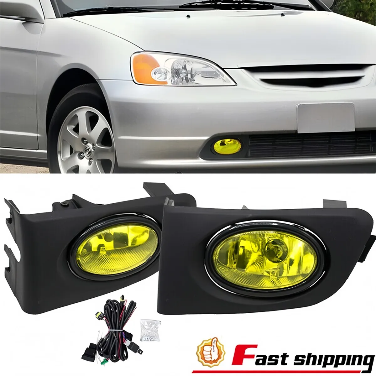 Fit 2001 2002 2003 Honda Civic 2/4Dr Yellow Lens Front Bumper Fog Light w/Switch
Fit 2001 2002 2003 Honda Civic 2/4Dr Yellow Lens Front Bumper Fog Light w/Switch