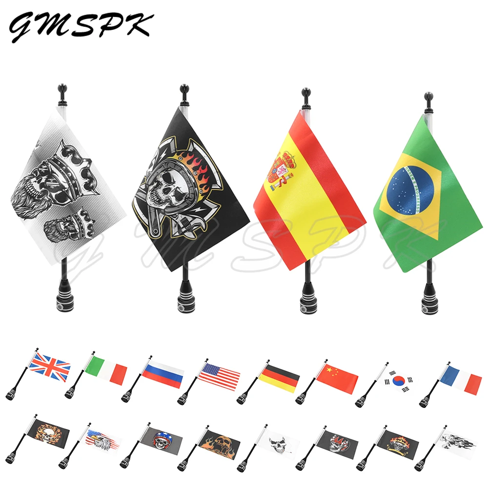 Motorcycle Black Aluminum Rear Mount Flag Pole Country/Skull Flag Fit for Harley Sportster XL Touring FLHT Road King Glide
Motorcycle Black Aluminum Rear Mount Flag Pole Country/Skull Flag Fit for Harley Sportster XL Touring FLHT Road King Glide