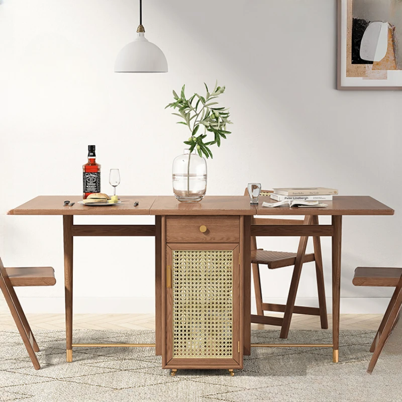 Nordic minimalist solid wood dining table, modern simple dining table and chair combination, folding dining table, household
Nordic minimalist solid wood dining table, modern simple dining table and chair combination, folding dining table, household