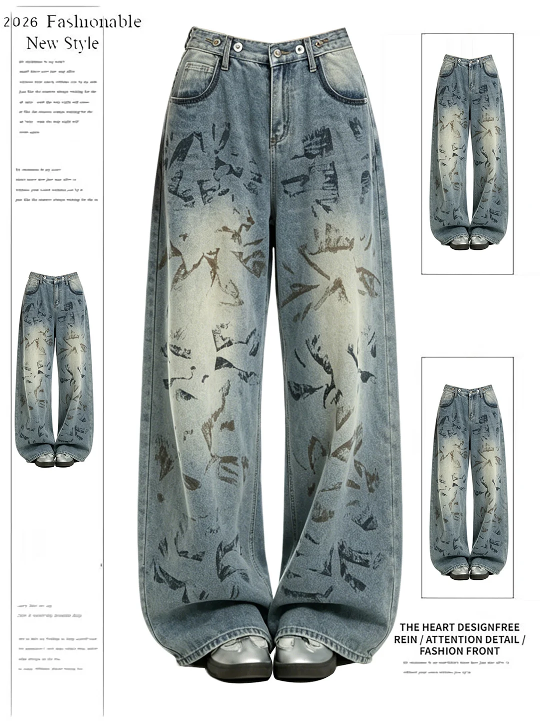 American Style Hot Girl Design Wide Leg Jeans Women Summer New Straight Casual Drapey Long Pants High Waist Denim Casual Wear
American Style Hot Girl Design Wide Leg Jeans Women Summer New Straight Casual Drapey Long Pants High Waist Denim Casual Wear