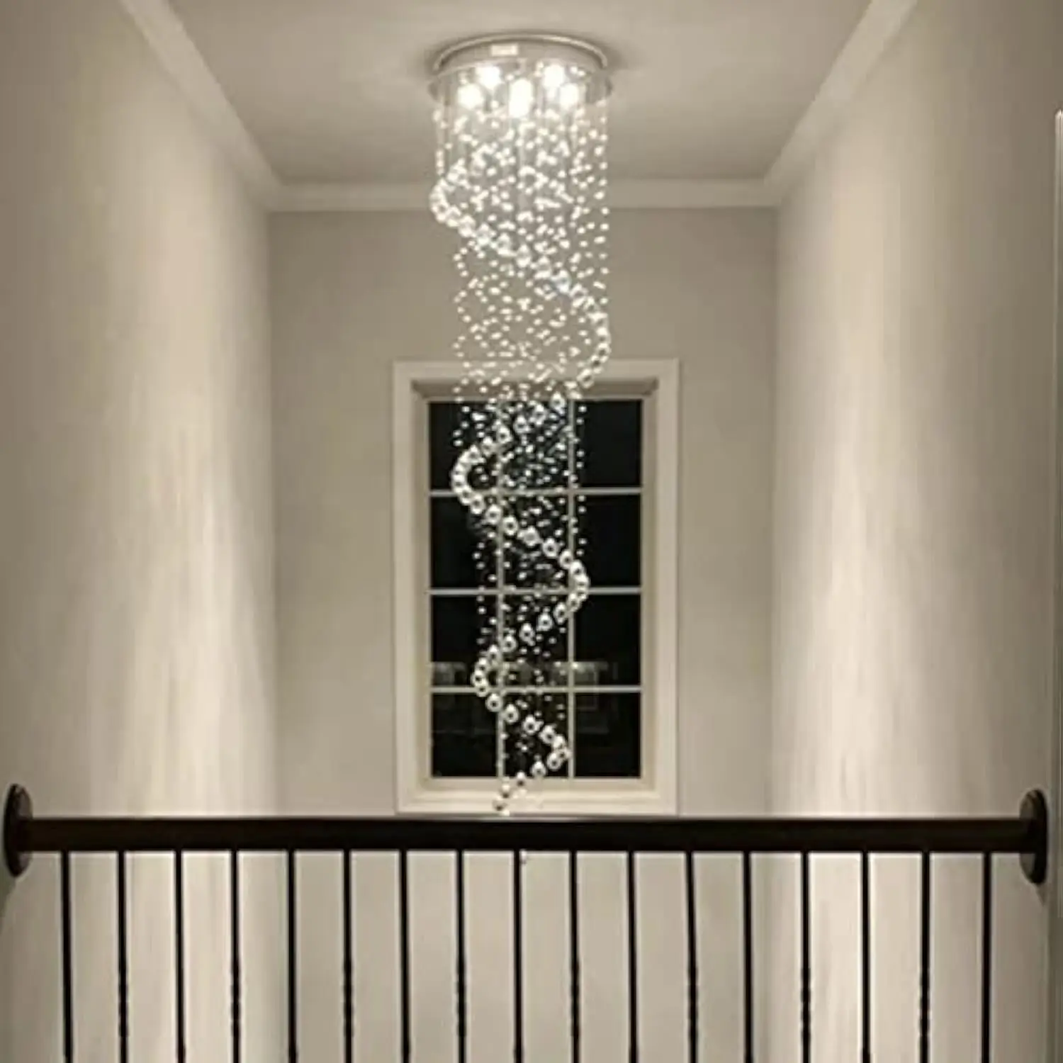 87-in Chandelier for High Ceiling, 6-Light Crystal Chandelier Spiral Design, Large Modern Ceiling Light for Stairs, Foyers, Li
87-in Chandelier for High Ceiling, 6-Light Crystal Chandelier Spiral Design, Large Modern Ceiling Light for Stairs, Foyers, Li