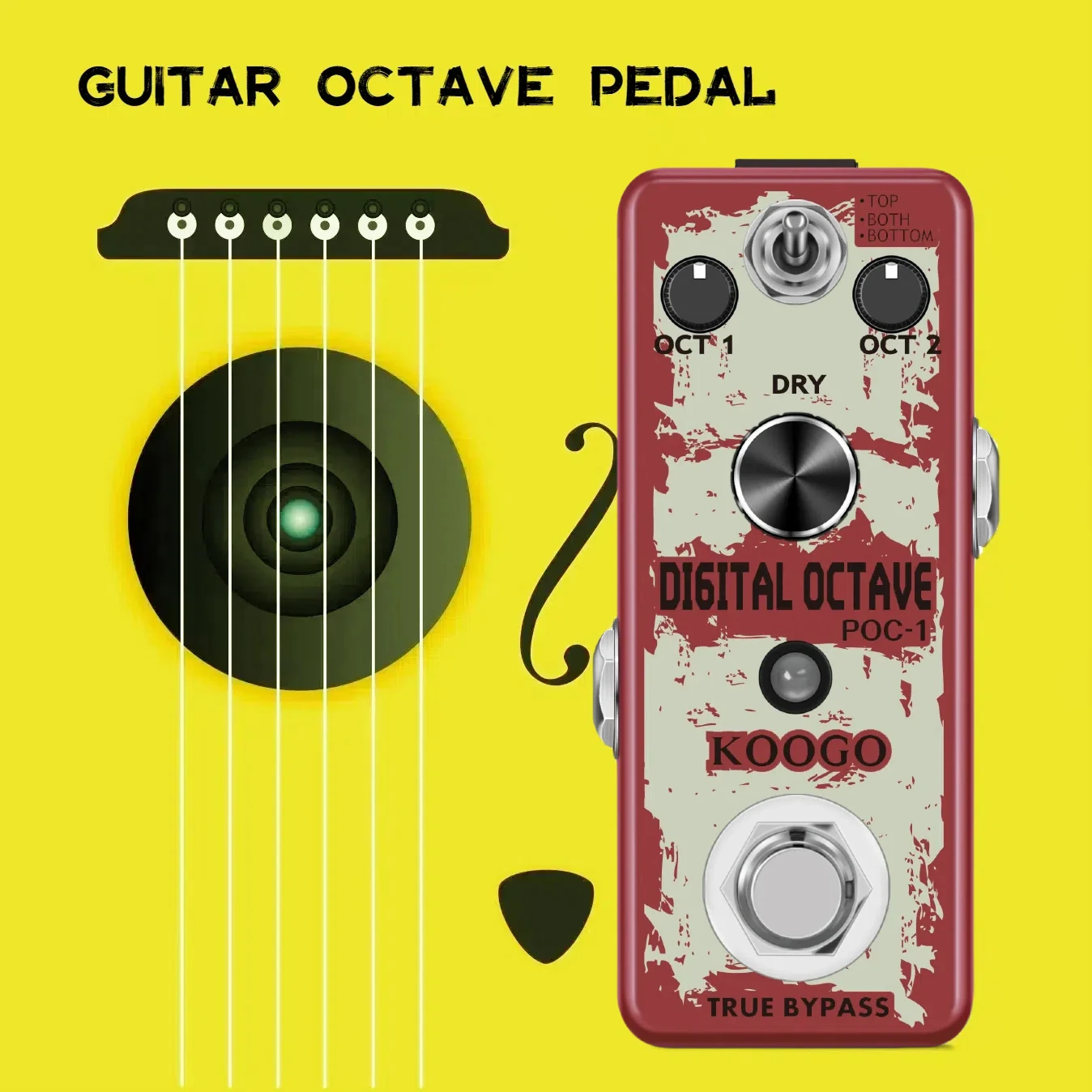 Koogo Pure Octave Guitar Pedal Harmonic Square Digital Octpus 11 Kinds Combinations Chords Octaver Precise Polyphonic POC-1
Koogo Pure Octave Guitar Pedal Harmonic Square Digital Octpus 11 Kinds Combinations Chords Octaver Precise Polyphonic POC-1