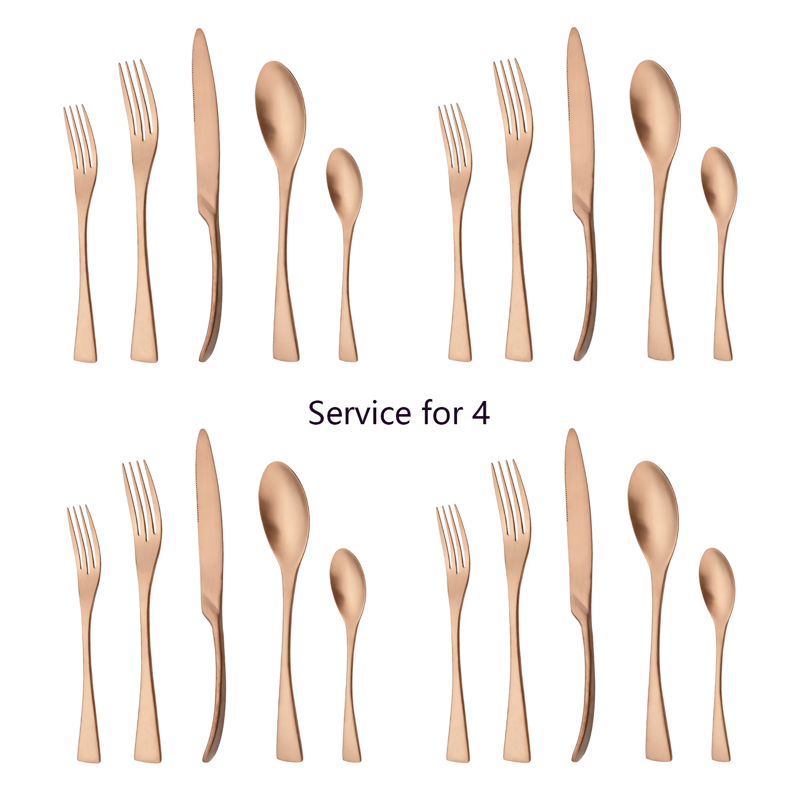 4People Matte Rose Gold Tableware Set Silverware 304 Stainless Steel Dinnerware Kitchen Knife Spoon Flatware Western Cutlery Set
4People Matte Rose Gold Tableware Set Silverware 304 Stainless Steel Dinnerware Kitchen Knife Spoon Flatware Western Cutlery Set