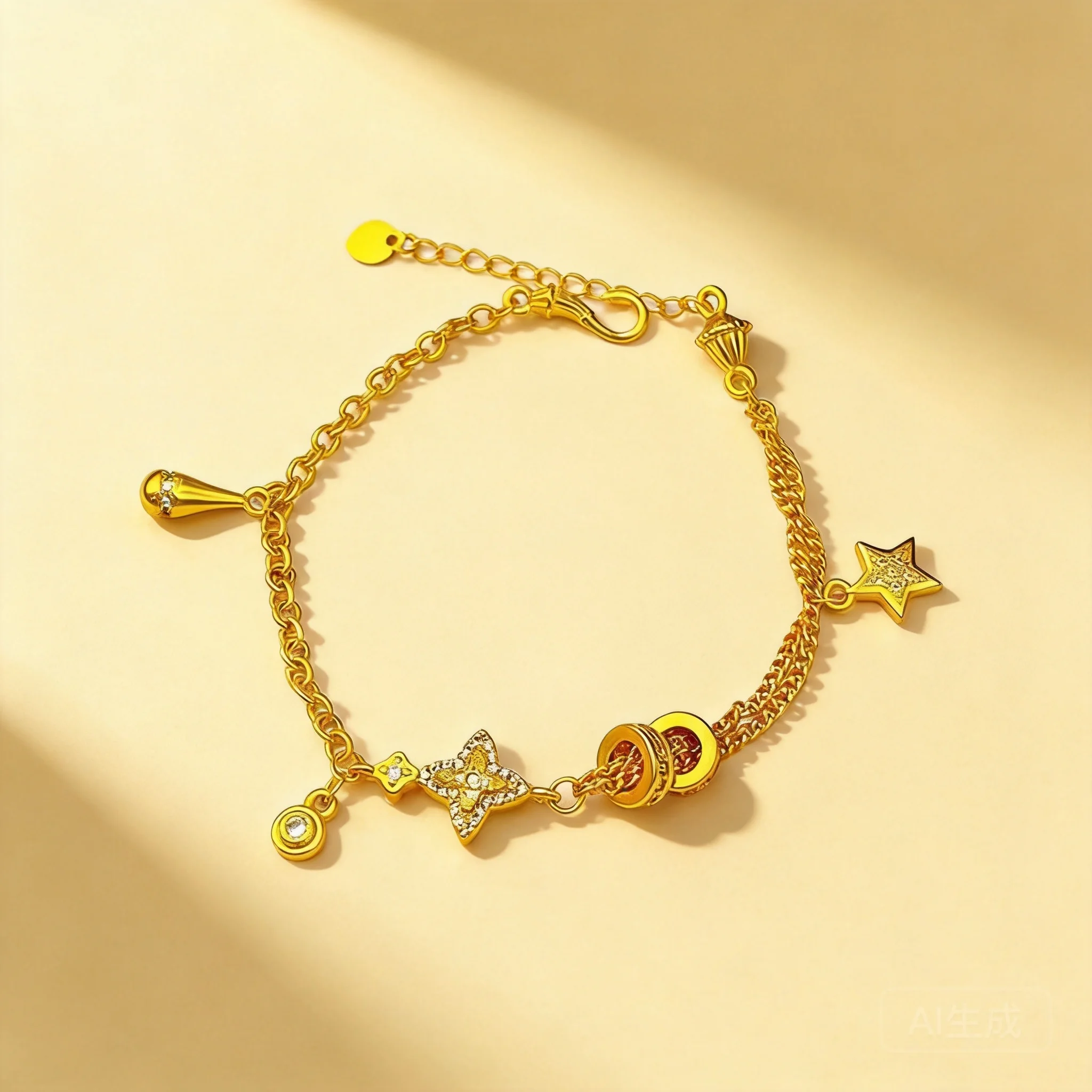 Chinese Style Lucky Sand Gold Four Pointed Star Bracelet Inlaid Rhinestone Adjustable Fortune Blessing Charm Bracelet For Women
Chinese Style Lucky Sand Gold Four Pointed Star Bracelet Inlaid Rhinestone Adjustable Fortune Blessing Charm Bracelet For Women