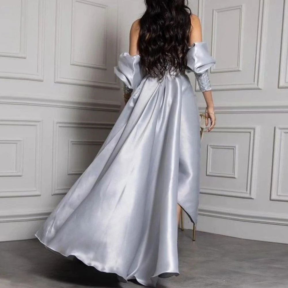 Exquisite Sequined Irregular Strapless Ankle Length Straight Front Slit Evening Dress Satin Detachable Sleeve Vestido De Festa
Exquisite Sequined Irregular Strapless Ankle Length Straight Front Slit Evening Dress Satin Detachable Sleeve Vestido De Festa