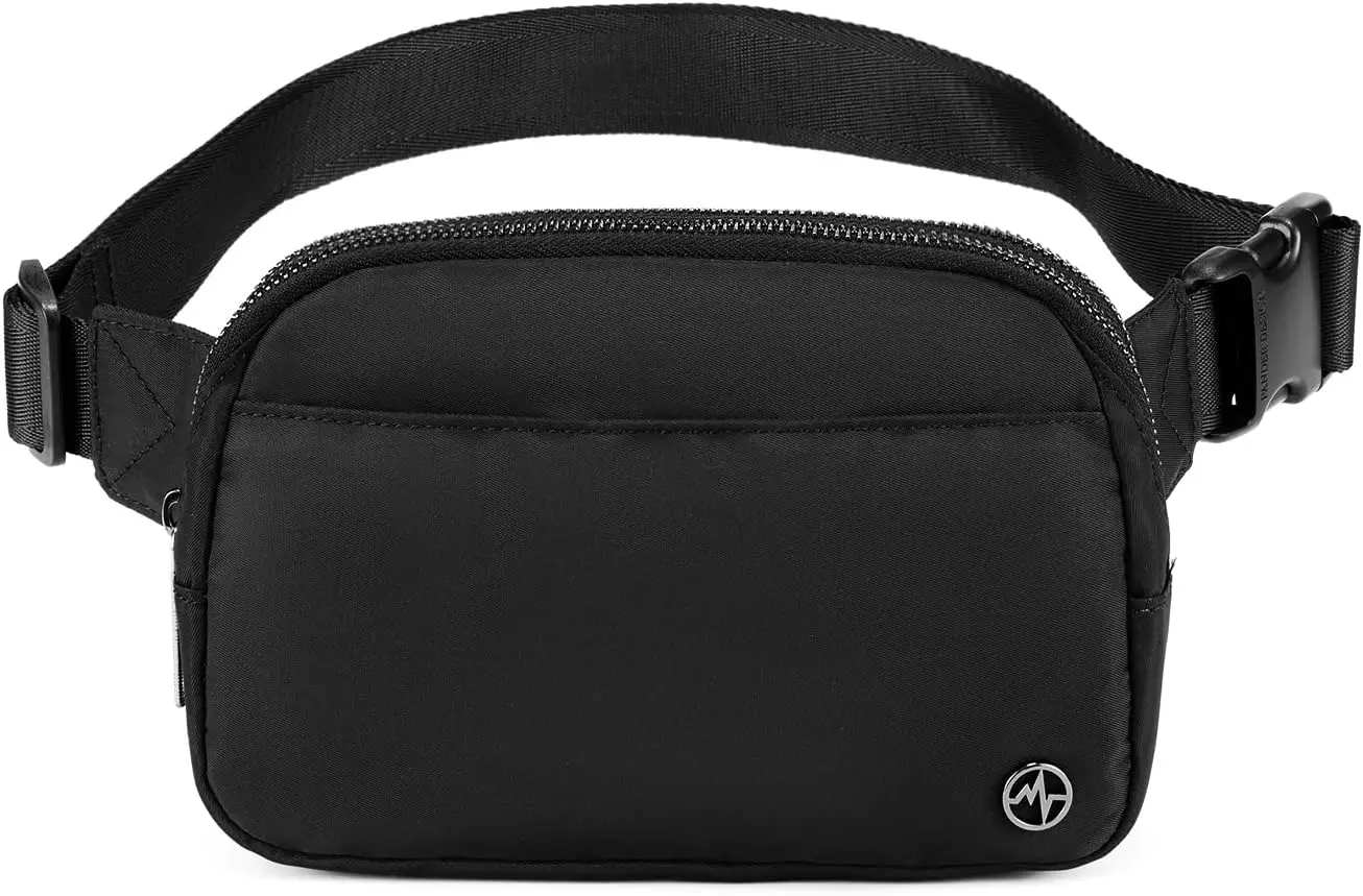 Everywhere Belt Bag for Women with 5 Zipper Pockets Nylon Crossbody Fanny Pack Purse in Black
Everywhere Belt Bag for Women with 5 Zipper Pockets Nylon Crossbody Fanny Pack Purse in Black