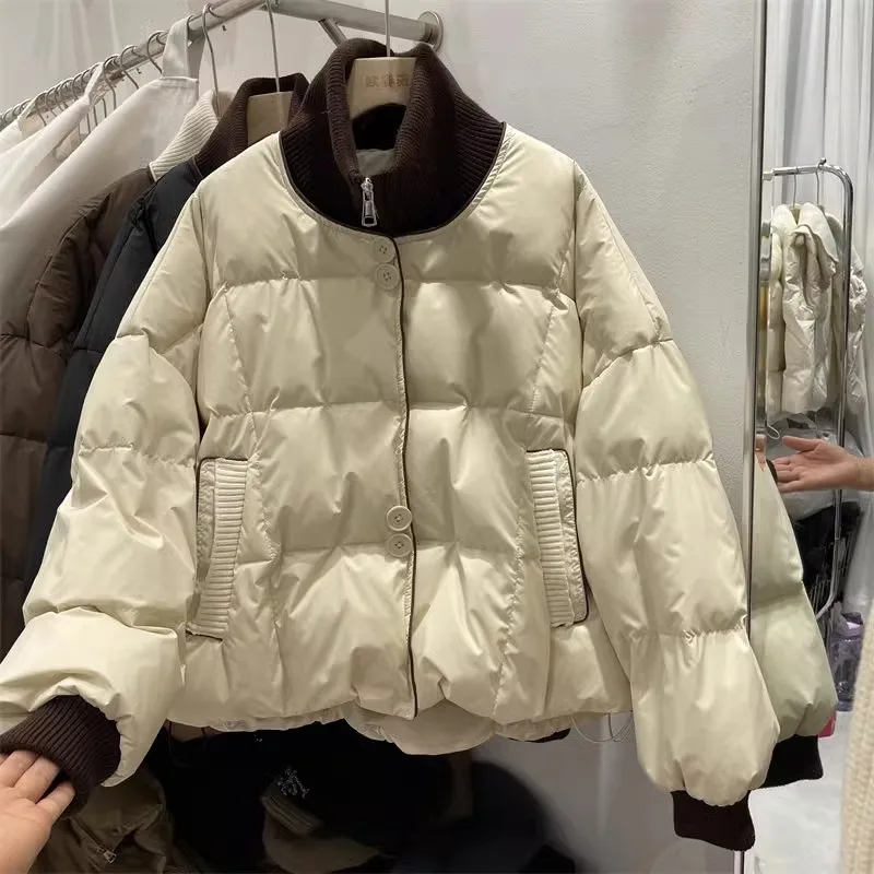 Женское вязаное хлопковое пальто с цветными блоками, зимнее пальто с воротником-стойкой и длинными рукавами, пушистое толстое теплое пальто с хлопковой подкладкой
Женское вязаное хлопковое пальто с цветными блоками, зимнее пальто с воротником-стойкой и длинными рукавами, пушистое толстое теплое пальто с хлопковой подкладкой