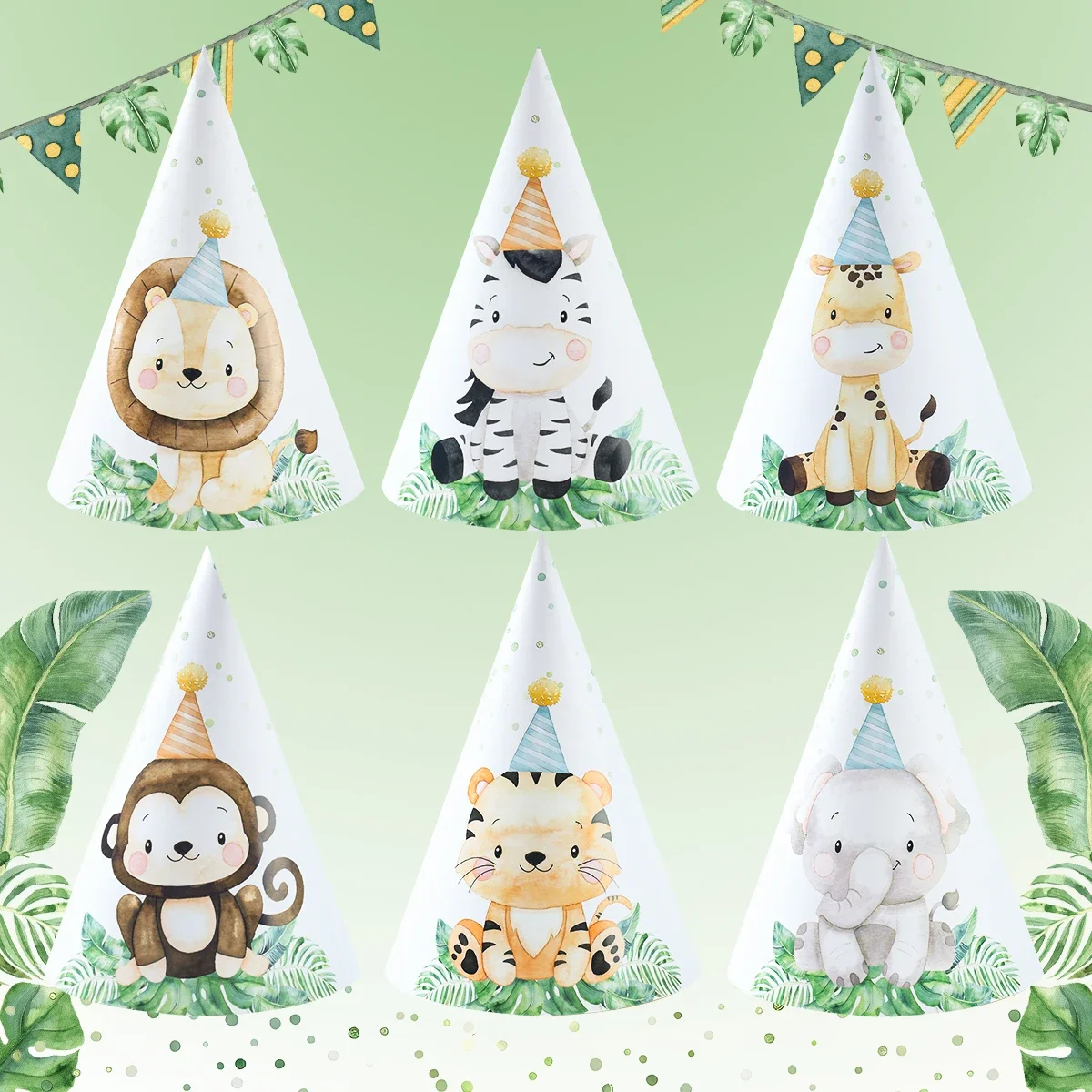 6pcs/lot New Lovely cartoon Jungle Lion Theme Party Paper Caps Cartoon Animal Party Hats For Kids Birthday Party Supplies
6pcs/lot New Lovely cartoon Jungle Lion Theme Party Paper Caps Cartoon Animal Party Hats For Kids Birthday Party Supplies