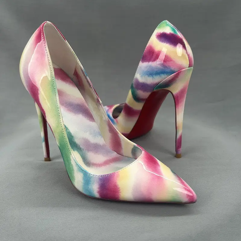 New pointed shallow mouth single shoes with gradient rainbow slim heels, fashionable party style dress shoes
New pointed shallow mouth single shoes with gradient rainbow slim heels, fashionable party style dress shoes