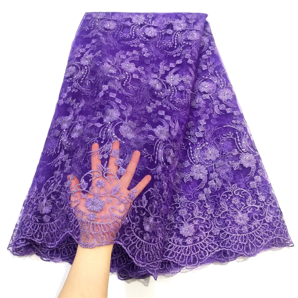 Purple African Tulle Lace Fabric 2023 High Quality French Lace Fabric Nigerian Mesh Lace Fabrics For Dress
Purple African Tulle Lace Fabric 2023 High Quality French Lace Fabric Nigerian Mesh Lace Fabrics For Dress