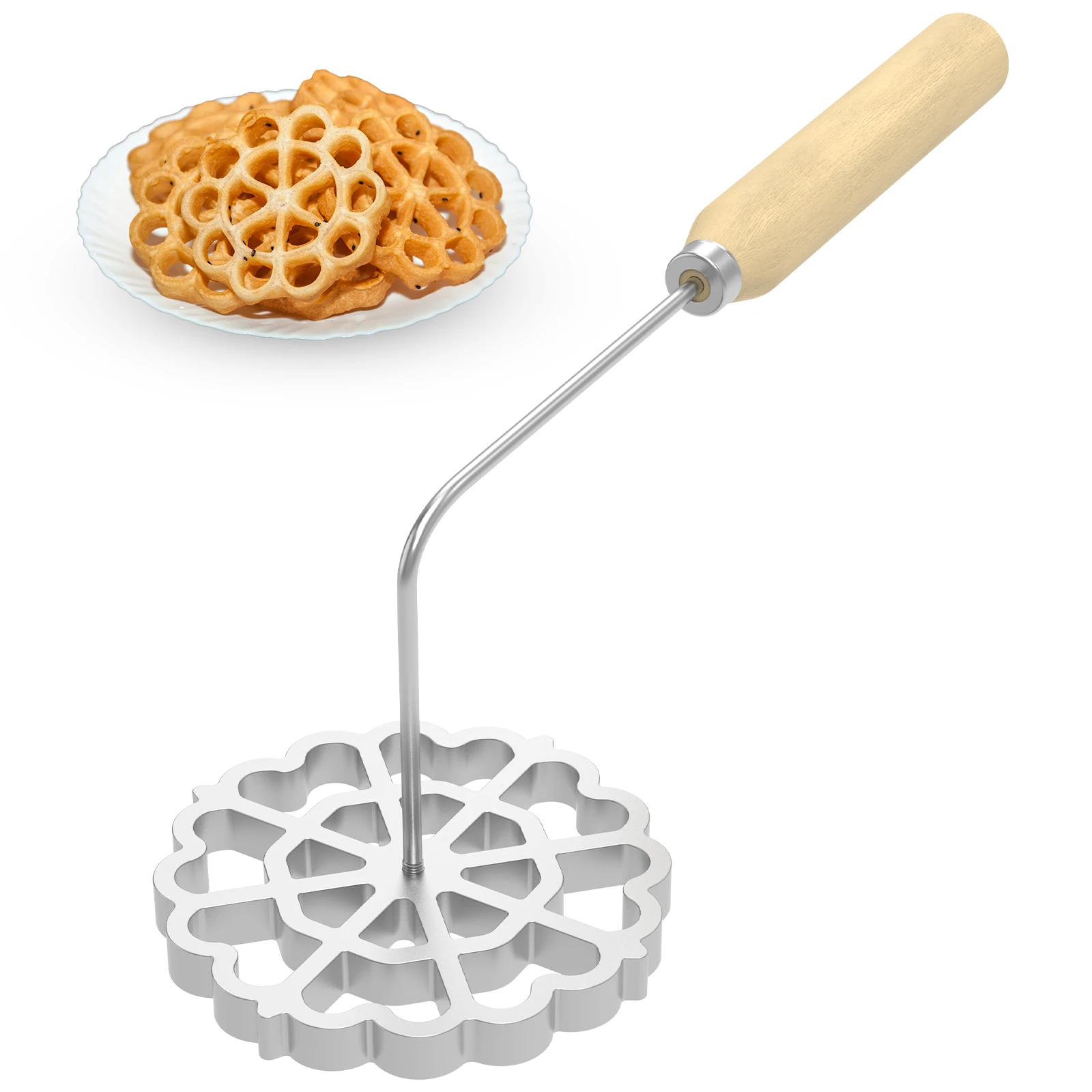Форма Bunuelos с ручкой, алюминиевые формы для приготовления розетток с деревянными ручками, машина для приготовления печенья Achappam, выпечка, кухонный аксессуар
Форма Bunuelos с ручкой, алюминиевые формы для приготовления розетток с деревянными ручками, машина для приготовления печенья Achappam, выпечка, кухонный аксессуар