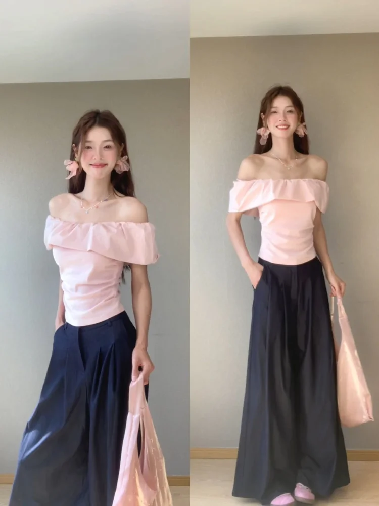 Hebe Sle off oulder Ruffle Sve ort Sve T irt Women Summer Design Versatile Slim Fit ort Top Korean Version Pu...
Hebe Sle off oulder Ruffle Sve ort Sve T irt Women Summer Design Versatile Slim Fit ort Top Korean Version Pu...