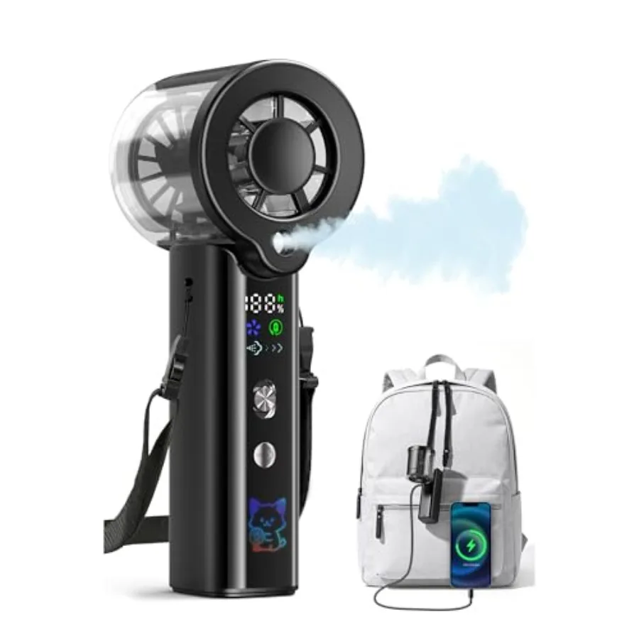 Upgraded Misting Fan Portable Fan, 30000 RPM Rechargeable Mini Fan Handheld with Spray Cooling, 4000mAh LED Display Mist Hand F
Upgraded Misting Fan Portable Fan, 30000 RPM Rechargeable Mini Fan Handheld with Spray Cooling, 4000mAh LED Display Mist Hand F