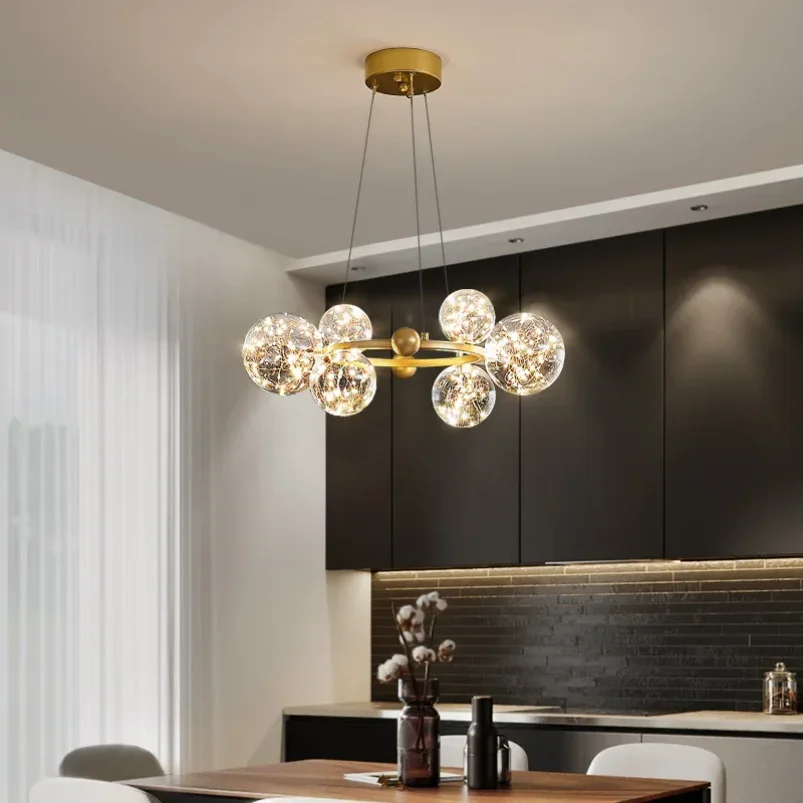 Star Bright LED Chandeliers Parlor Dining Room Hanglamp Gold Black Romantic Atmosphere Decoration Light Fixtures Clear Glass
Star Bright LED Chandeliers Parlor Dining Room Hanglamp Gold Black Romantic Atmosphere Decoration Light Fixtures Clear Glass