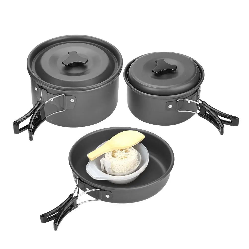 Outdoor Camping Cookware Set for 2-3 People - Aluminum Pot, Pan, Bowl, Spoon - Lightweight Tableware Kit for Picnic, BBQ
Outdoor Camping Cookware Set for 2-3 People - Aluminum Pot, Pan, Bowl, Spoon - Lightweight Tableware Kit for Picnic, BBQ