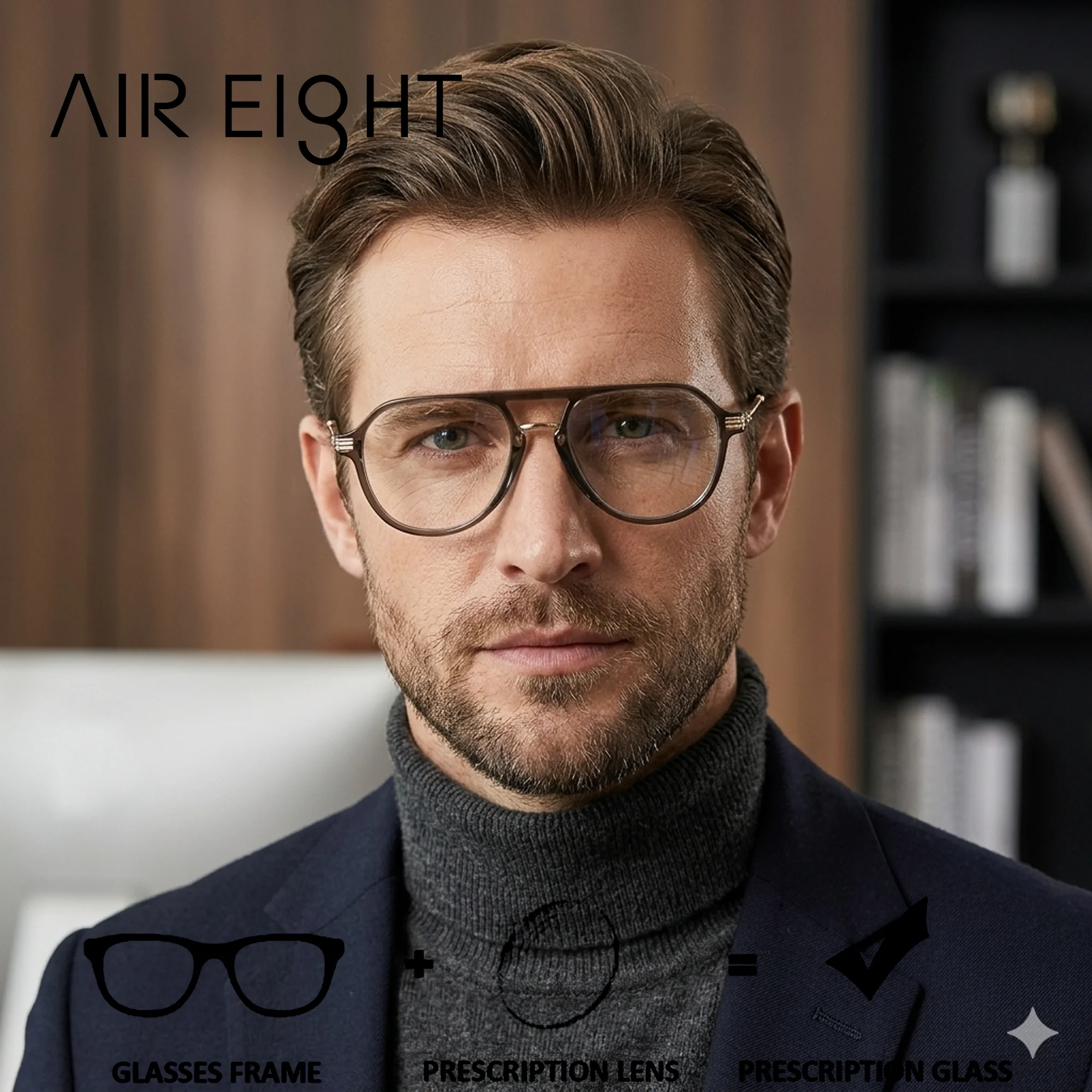 AIREIGHT (XL Size) Aviator Acetate Custom Prescription Glasses For Men Progressive/Photochromic Optical Eyeglasses
AIREIGHT (XL Size) Aviator Acetate Custom Prescription Glasses For Men Progressive/Photochromic Optical Eyeglasses
