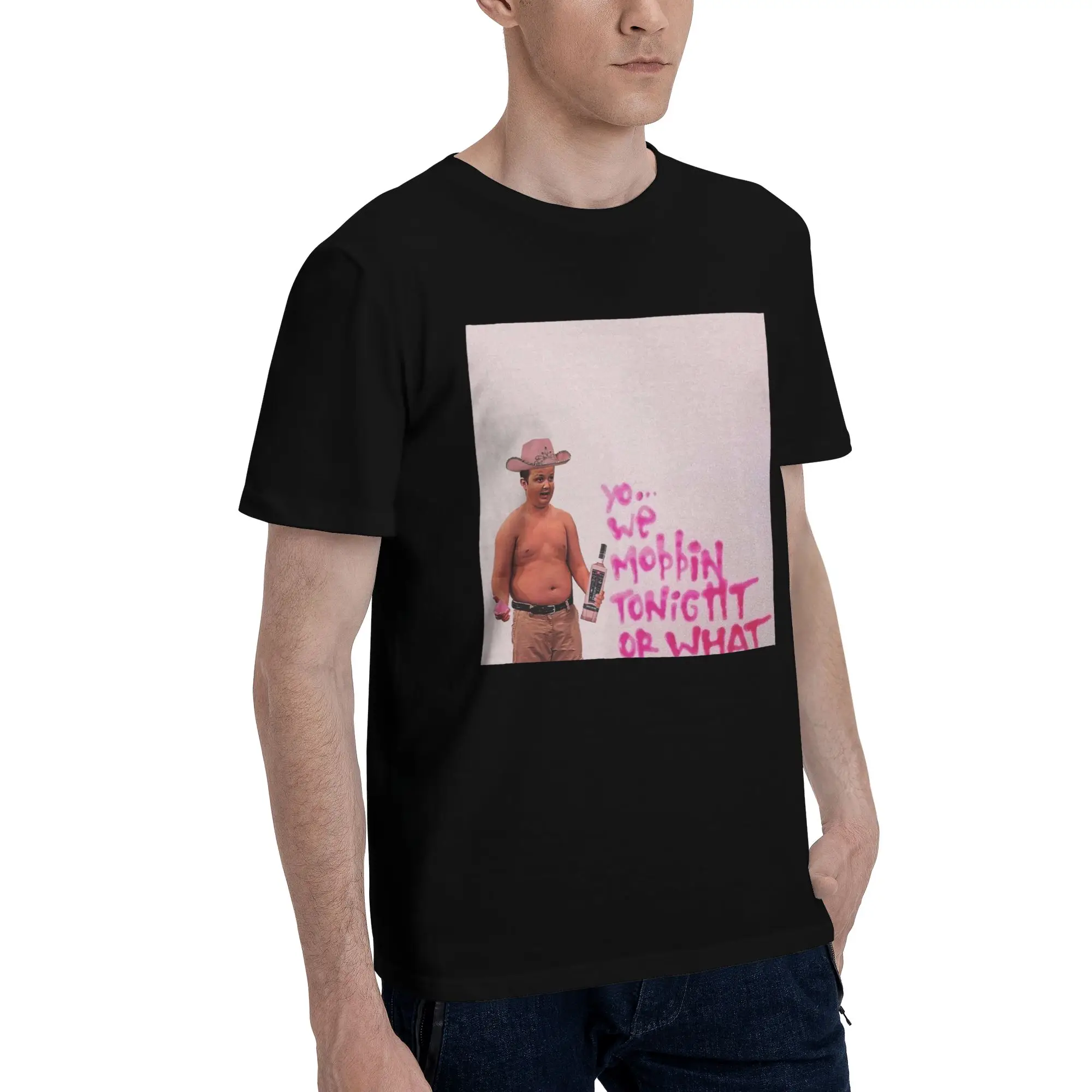 Gibby Pink Cowboy Hat Mobbin Or What Мужская футболка больших размеров Мужские хлопковые футболки с круглым вырезом Короткие летние мужские футболки
Gibby Pink Cowboy Hat Mobbin Or What Мужская футболка больших размеров Мужские хлопковые футболки с круглым вырезом Короткие летние мужские футболки