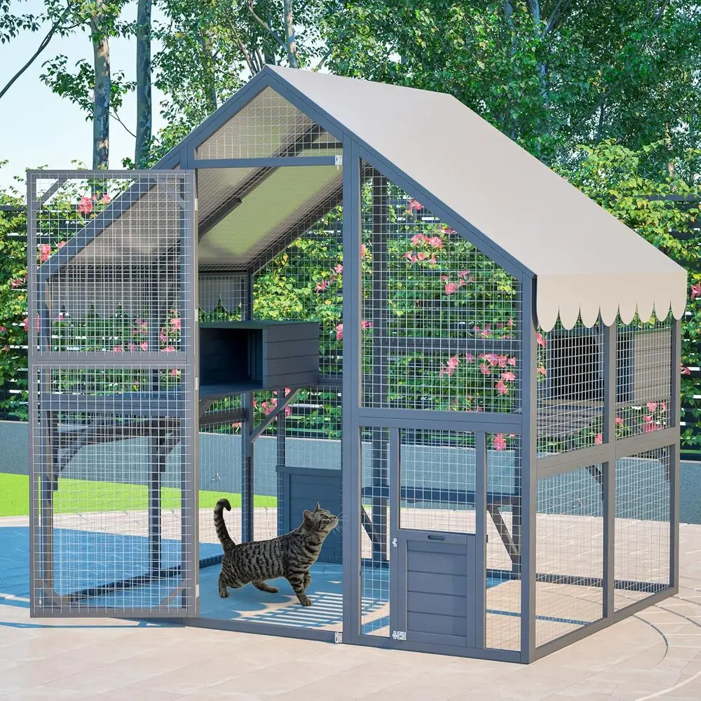 Большой деревянный уличный вольер для кошек, 6x4 фута, с возможностью входа, укрытием для сна, мостами, дорожками, 2 дверями, всепогодный
Большой деревянный уличный вольер для кошек, 6x4 фута, с возможностью входа, укрытием для сна, мостами, дорожками, 2 дверями, всепогодный