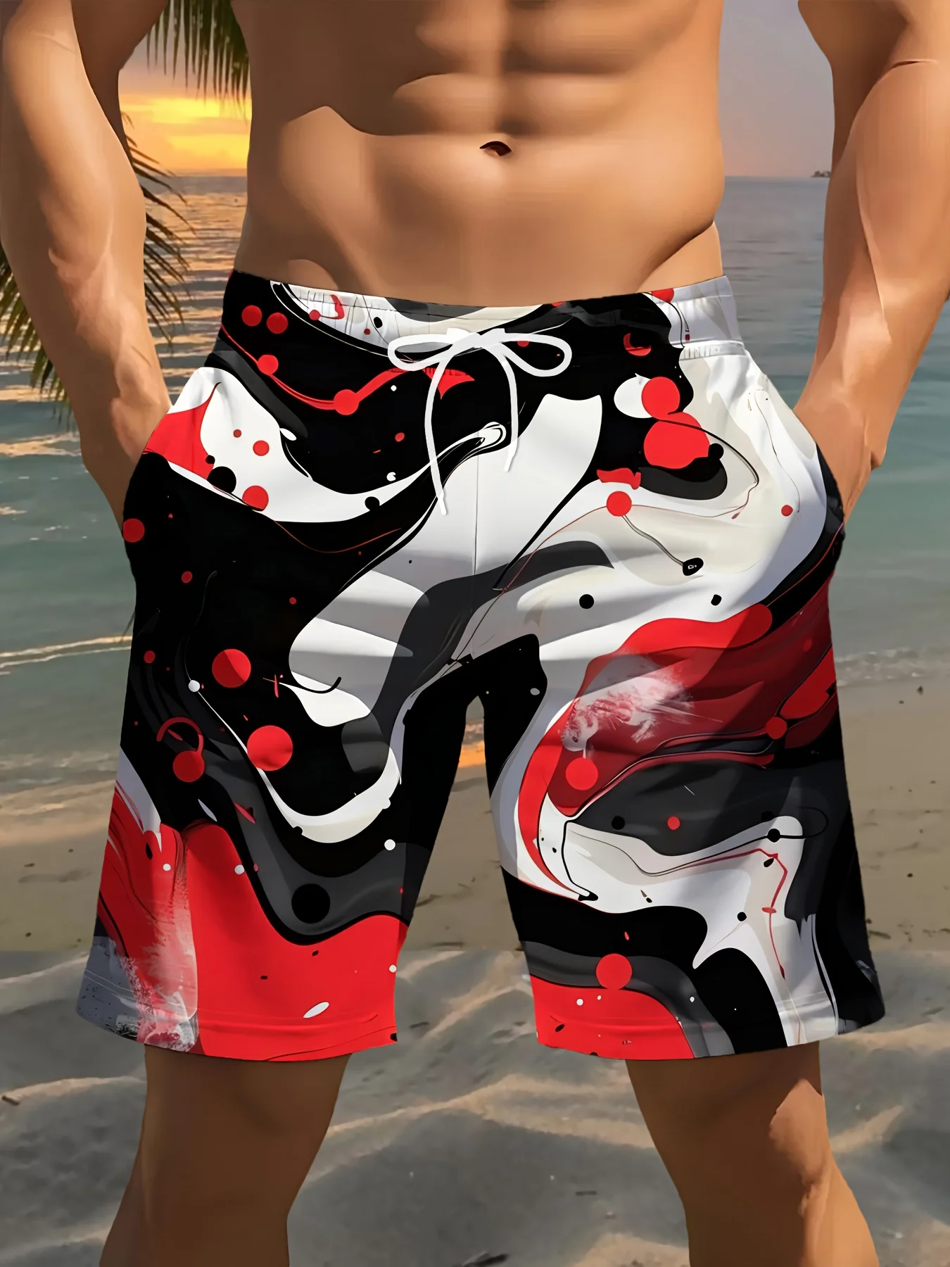 Japanese Style Men's 3D Ink Color Printed Swimming Trunks, Quick Drying Beach Pants, Casual and Fashionable Streetwear Swimsuits
Japanese Style Men's 3D Ink Color Printed Swimming Trunks, Quick Drying Beach Pants, Casual and Fashionable Streetwear Swimsuits