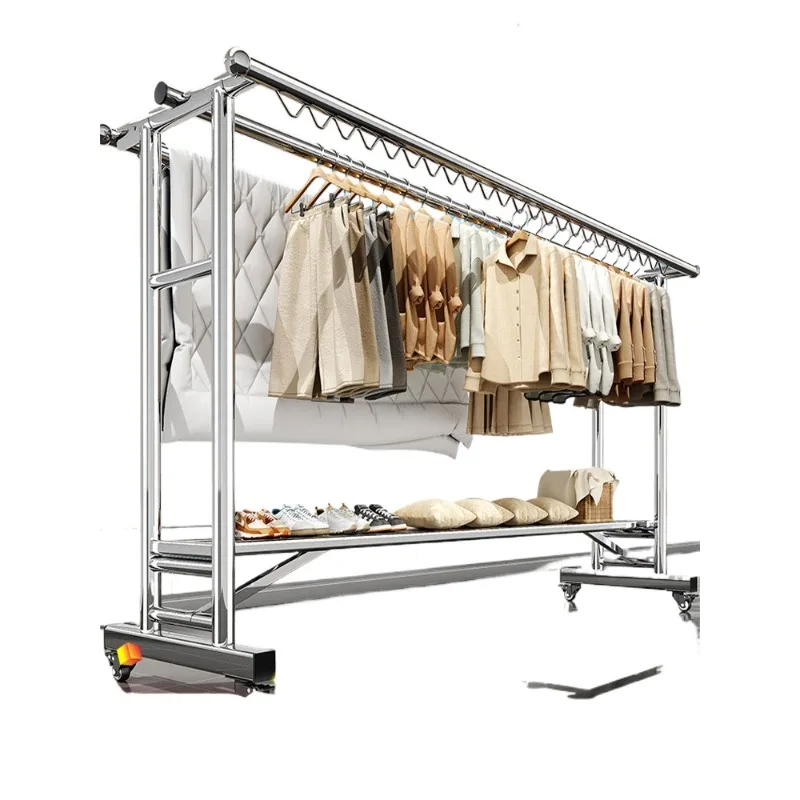 Clothes drying rack floor bold thickened 304 stainless steel indoor and outdoor balcony household folding clothes rod windproof
Clothes drying rack floor bold thickened 304 stainless steel indoor and outdoor balcony household folding clothes rod windproof