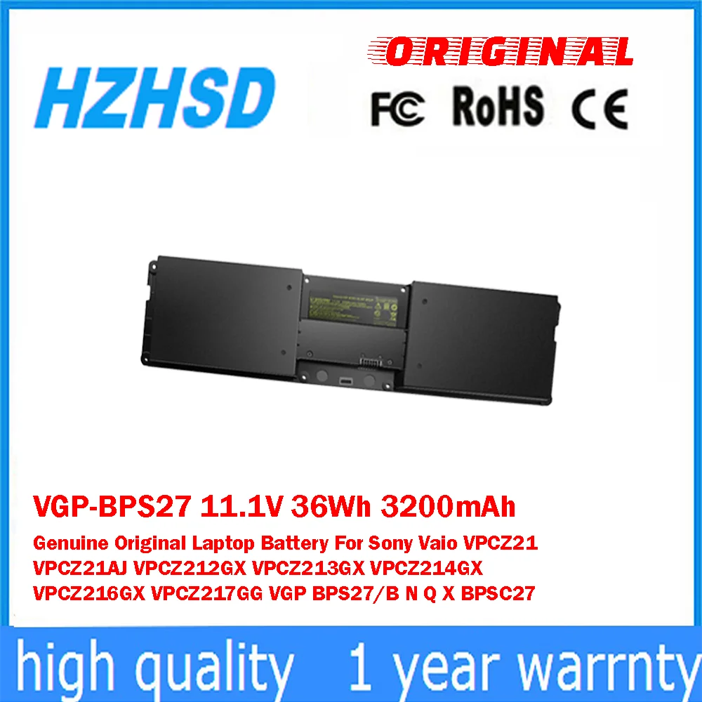 VGP-BPS27 11,1 В 36 Втч 3200 мАч Оригинальный аккумулятор для ноутбука Sony Vaio VPCZ21 VPCZ21AJ VPCZ212GX VPCZ213GX VPCZ214GX
VGP-BPS27 11,1 В 36 Втч 3200 мАч Оригинальный аккумулятор для ноутбука Sony Vaio VPCZ21 VPCZ21AJ VPCZ212GX VPCZ213GX VPCZ214GX