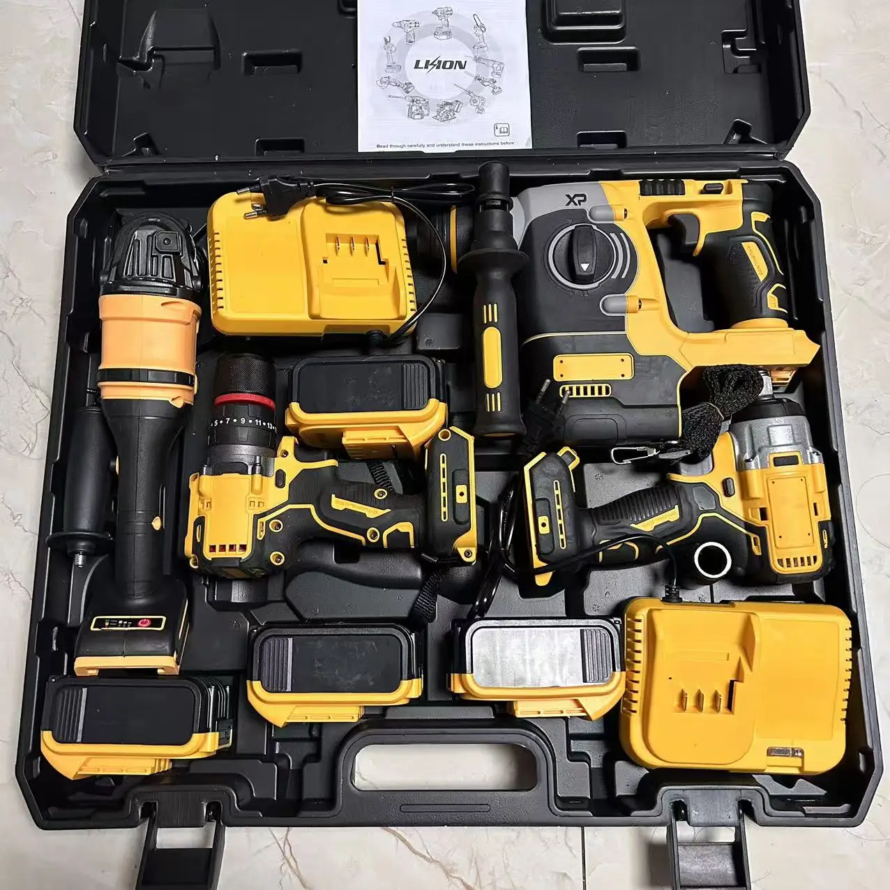 350 N.M Torque Brushless Electric Impact Wrench with 20V Battery 1/2" Cordless Wrench Power Tool for 4in1 Set
350 N.M Torque Brushless Electric Impact Wrench with 20V Battery 1/2" Cordless Wrench Power Tool for 4in1 Set