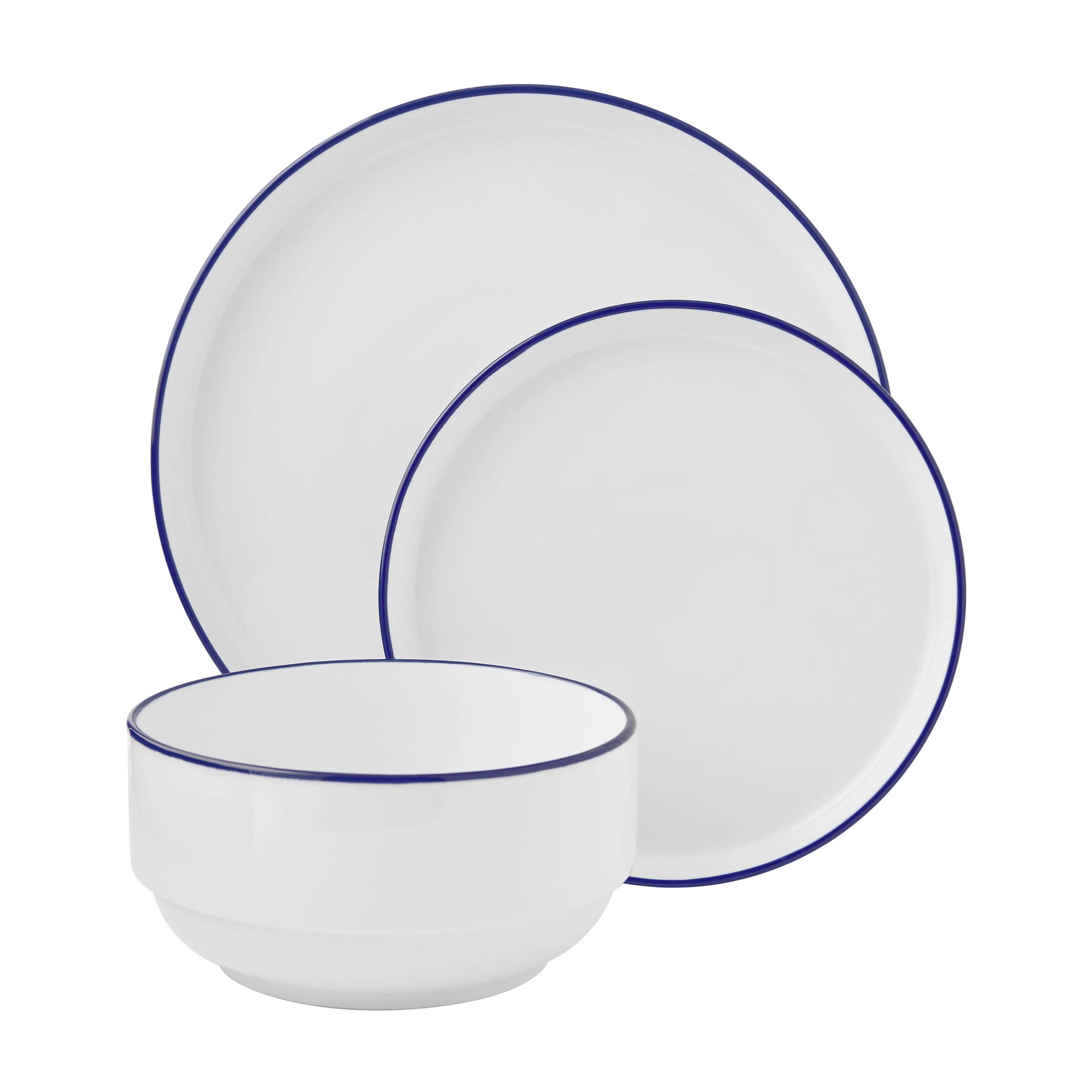 Blue Rim Stoneware Dinnerware Set, 12-Piece, Durable & Stylish
Blue Rim Stoneware Dinnerware Set, 12-Piece, Durable & Stylish