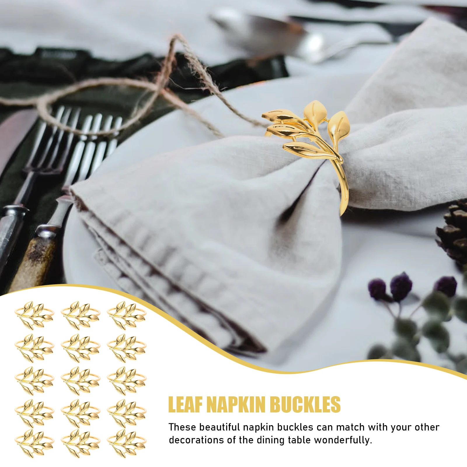 15pcs Leaf Rings Tableware Party Supplies Bright Buckles Napkin Rings Leaf Napkin Buckles Color Stylish
15pcs Leaf Rings Tableware Party Supplies Bright Buckles Napkin Rings Leaf Napkin Buckles Color Stylish