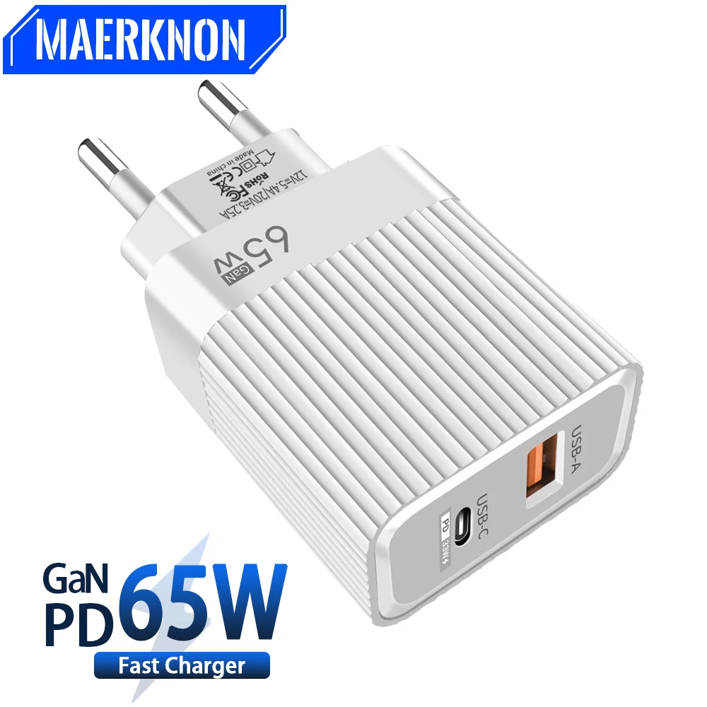 65W GaN USB Type C PD Charger Fast Charging Quick Charger3.0 Phone Charger Adapter For iPhone Xiaomi Huawei Samsung Wall Charger
65W GaN USB Type C PD Charger Fast Charging Quick Charger3.0 Phone Charger Adapter For iPhone Xiaomi Huawei Samsung Wall Charger