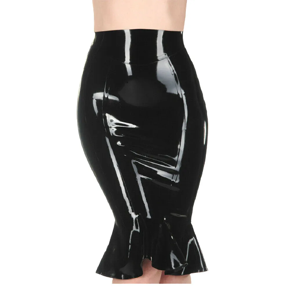 Latex Rubber Black High Waist Skirt Mermaid Dress Slim Fit Custom Made 0.4mm 
Latex Rubber Black High Waist Skirt Mermaid Dress Slim Fit Custom Made 0.4mm