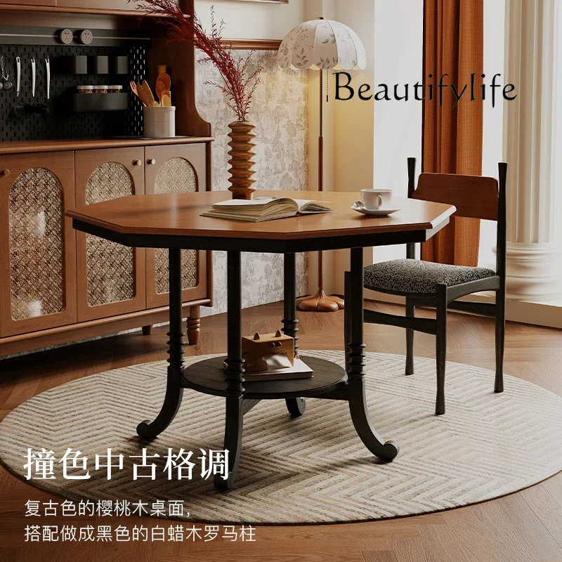 X36 Retro Style Solid Wood Dining Table Black French Round Table Home Creative Coffee Shop Table
X36 Retro Style Solid Wood Dining Table Black French Round Table Home Creative Coffee Shop Table