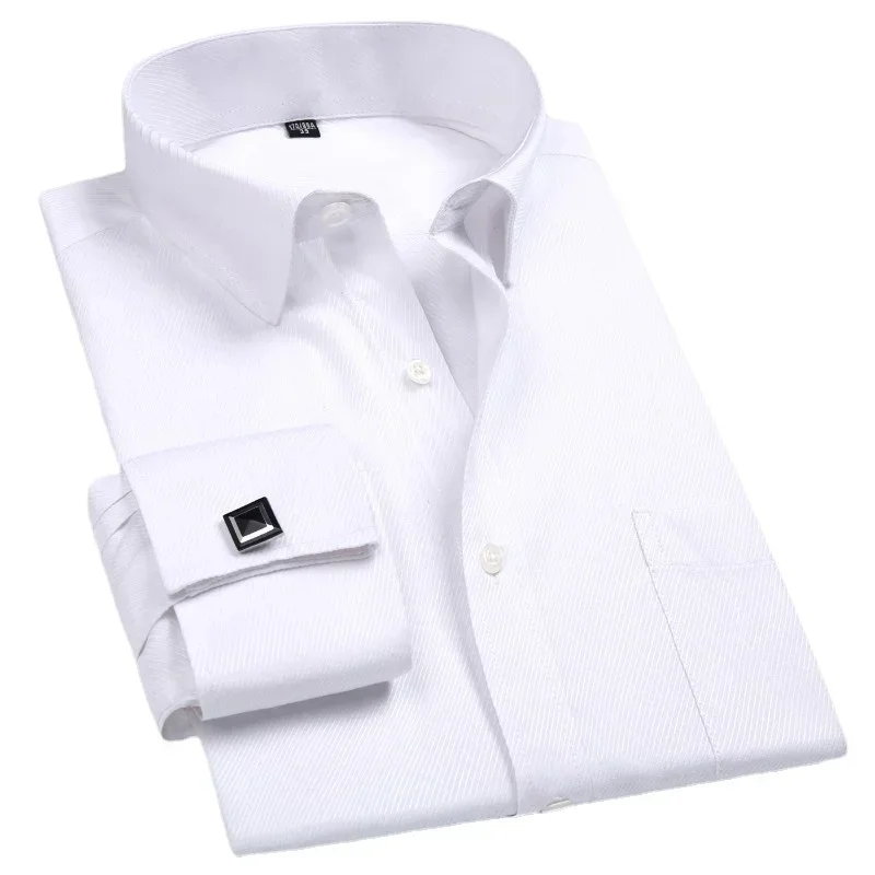 2023 Men French Cuff Dress Shirt Cufflinks New White Long Sleeve Casual Buttons Male Brand Shirts Regular Fit Clothes
2023 Men French Cuff Dress Shirt Cufflinks New White Long Sleeve Casual Buttons Male Brand Shirts Regular Fit Clothes