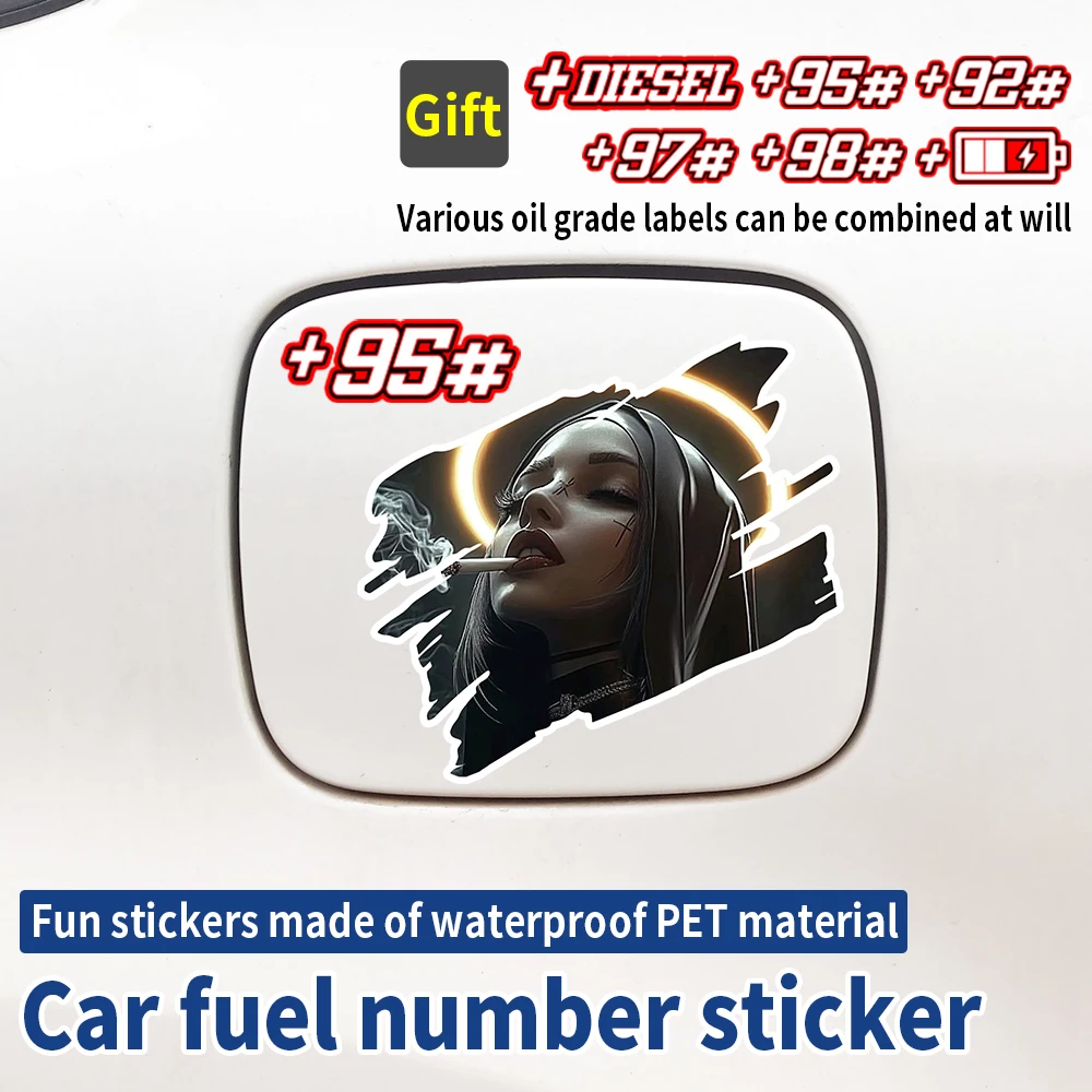 Gothic Nun Sister Car Fuel Tank Cap Stickers Fuel Number Reminders Diesel and Gasoline Decals Creative Vinyl Stickers Accessorie
Gothic Nun Sister Car Fuel Tank Cap Stickers Fuel Number Reminders Diesel and Gasoline Decals Creative Vinyl Stickers Accessorie