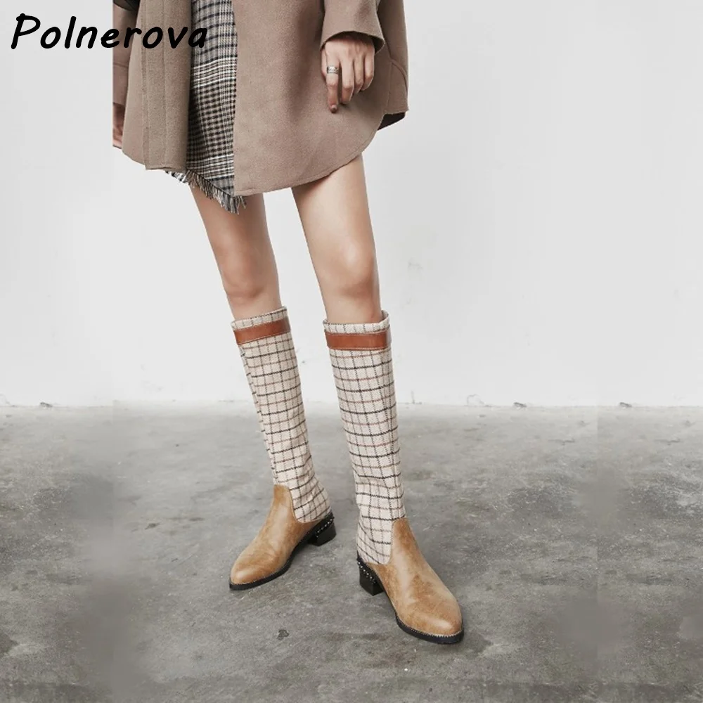 Коричневые, бежевые сапоги с решеткой, круглый носок, массивные каблуки, молния сзади, заклепки, лоскутные длинные сапоги, женские зимние элегантные универсальные туфли
Коричневые, бежевые сапоги с решеткой, круглый носок, массивные каблуки, молния сзади, заклепки, лоскутные длинные сапоги, женские зимние элегантные универсальные туфли