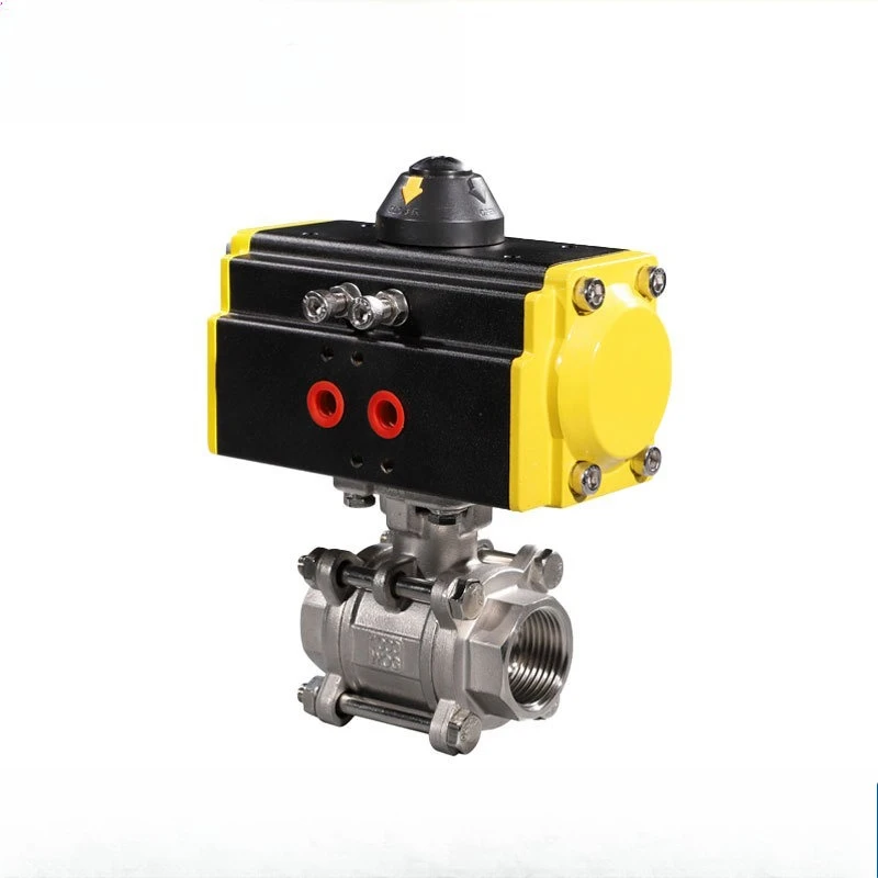 Pneumatic three-piece ball valve 304 stainless steel single and double acting internal thread pneumatic quick cut-off ball valve
Pneumatic three-piece ball valve 304 stainless steel single and double acting internal thread pneumatic quick cut-off ball valve