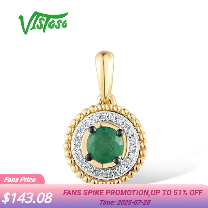 VISTOSO Authentic 14K 585 Gold Pendant For Women Yellow Gold Sparkling Emerald Diamond Round Pendant Elegant Fine Jewelry
VISTOSO Authentic 14K 585 Gold Pendant For Women Yellow Gold Sparkling Emerald Diamond Round Pendant Elegant Fine Jewelry