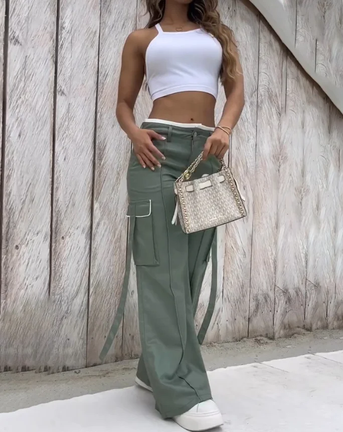 2025 Women's Casual Loose Trousers Casual Pockets Design Wide Leg Cargo Pants Women S Casual Joggers Loose Wide Leg Pants
2025 Women's Casual Loose Trousers Casual Pockets Design Wide Leg Cargo Pants Women S Casual Joggers Loose Wide Leg Pants