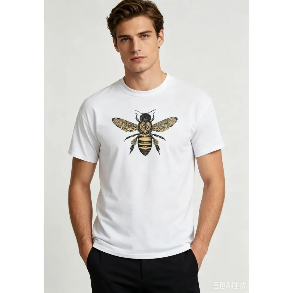 Vintage Floral Honey Bee T-Shirt , Ornate Nature Art Casual Cotton Tee
Vintage Floral Honey Bee T-Shirt , Ornate Nature Art Casual Cotton Tee
