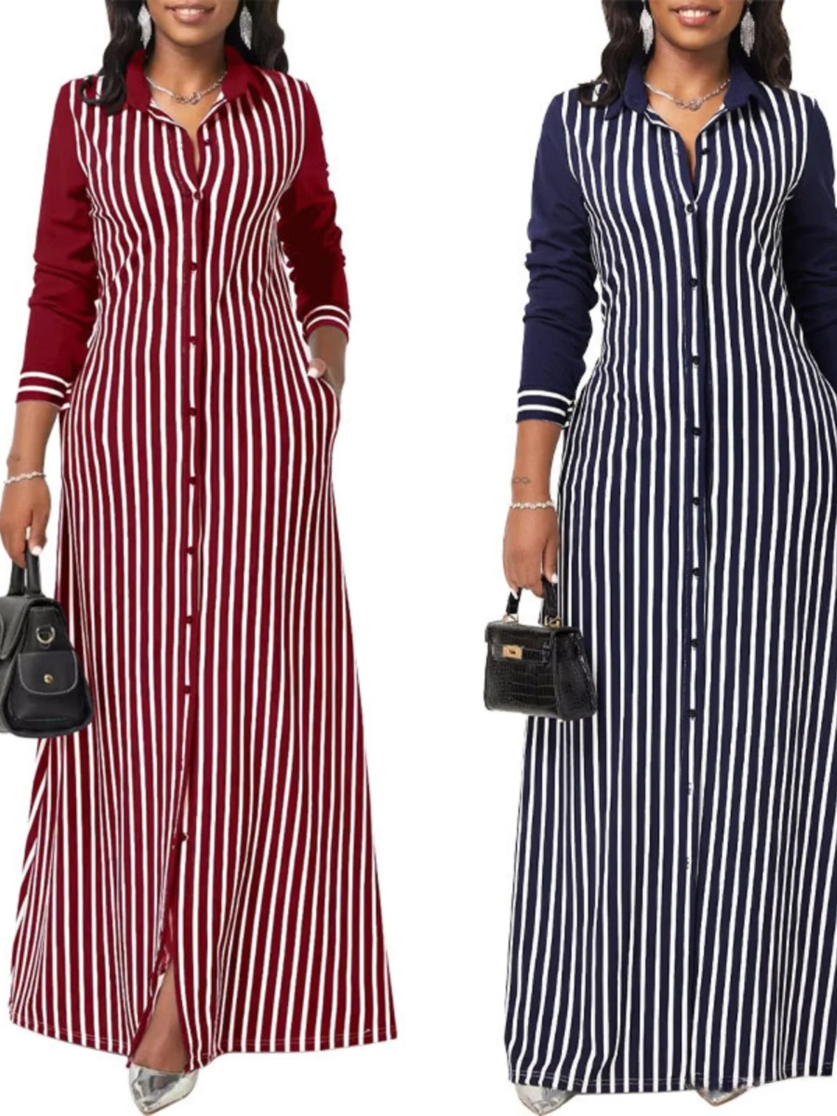 Casual Striped Long Sve irt Dr Design Sense Casual Dr irt Design Polyester Fabric Printed Straight Cut Long Dr
Casual Striped Long Sve irt Dr Design Sense Casual Dr irt Design Polyester Fabric Printed Straight Cut Long Dr