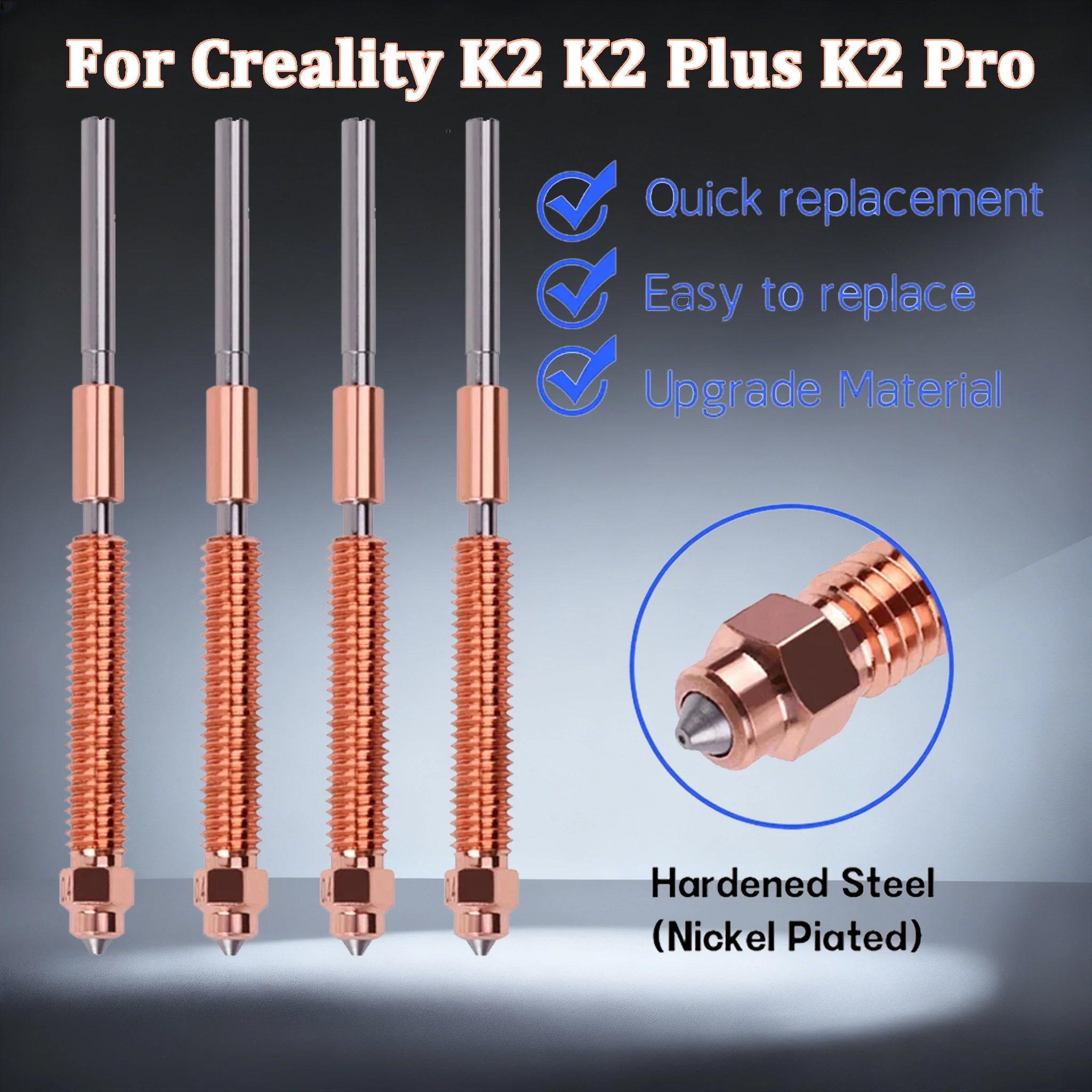 For Creality K2 Nozzle K2 Plus K2 Pro Nozzle Kit Combo Quick-Swap All-metal For Creality Hi Hotend 3D Printer Accessories
For Creality K2 Nozzle K2 Plus K2 Pro Nozzle Kit Combo Quick-Swap All-metal For Creality Hi Hotend 3D Printer Accessories