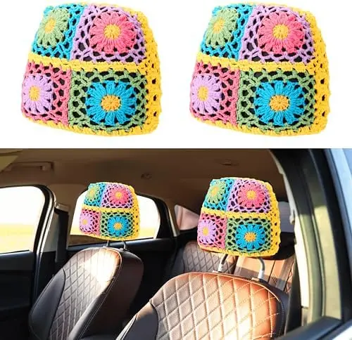 Cute Sunflower Crochet Car Seat Cover - Boho Headrest Protector for Women, Universal Fit for SUVs, Trucks, Sedans (2 Pack)
Cute Sunflower Crochet Car Seat Cover - Boho Headrest Protector for Women, Universal Fit for SUVs, Trucks, Sedans (2 Pack)