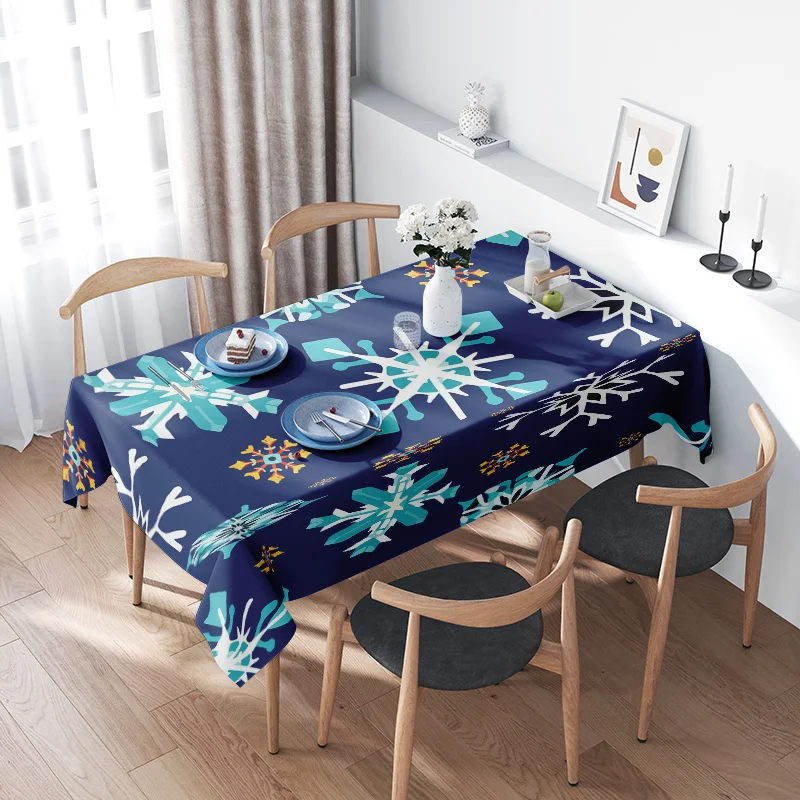 Snowflake Print TableclothNavy Blue Table Cover with Winter Floral Design for Dining Room Decoration 3D Printed Home Decor Item
Snowflake Print TableclothNavy Blue Table Cover with Winter Floral Design for Dining Room Decoration 3D Printed Home Decor Item