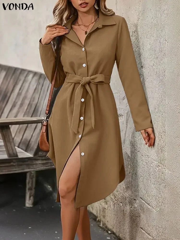Женские платья больших размеров 5XL VONDA 2025, элегантное вельветовое осеннее платье миди с длинными рукавами, повседневное уличное вечернее платье
Женские платья больших размеров 5XL VONDA 2025, элегантное вельветовое осеннее платье миди с длинными рукавами, повседневное уличное вечернее платье